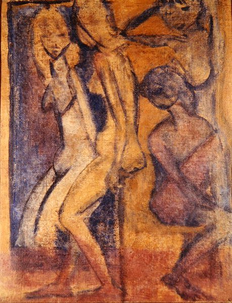 Three Girls, 1922 (se 274039 for recto) av Otto Mueller