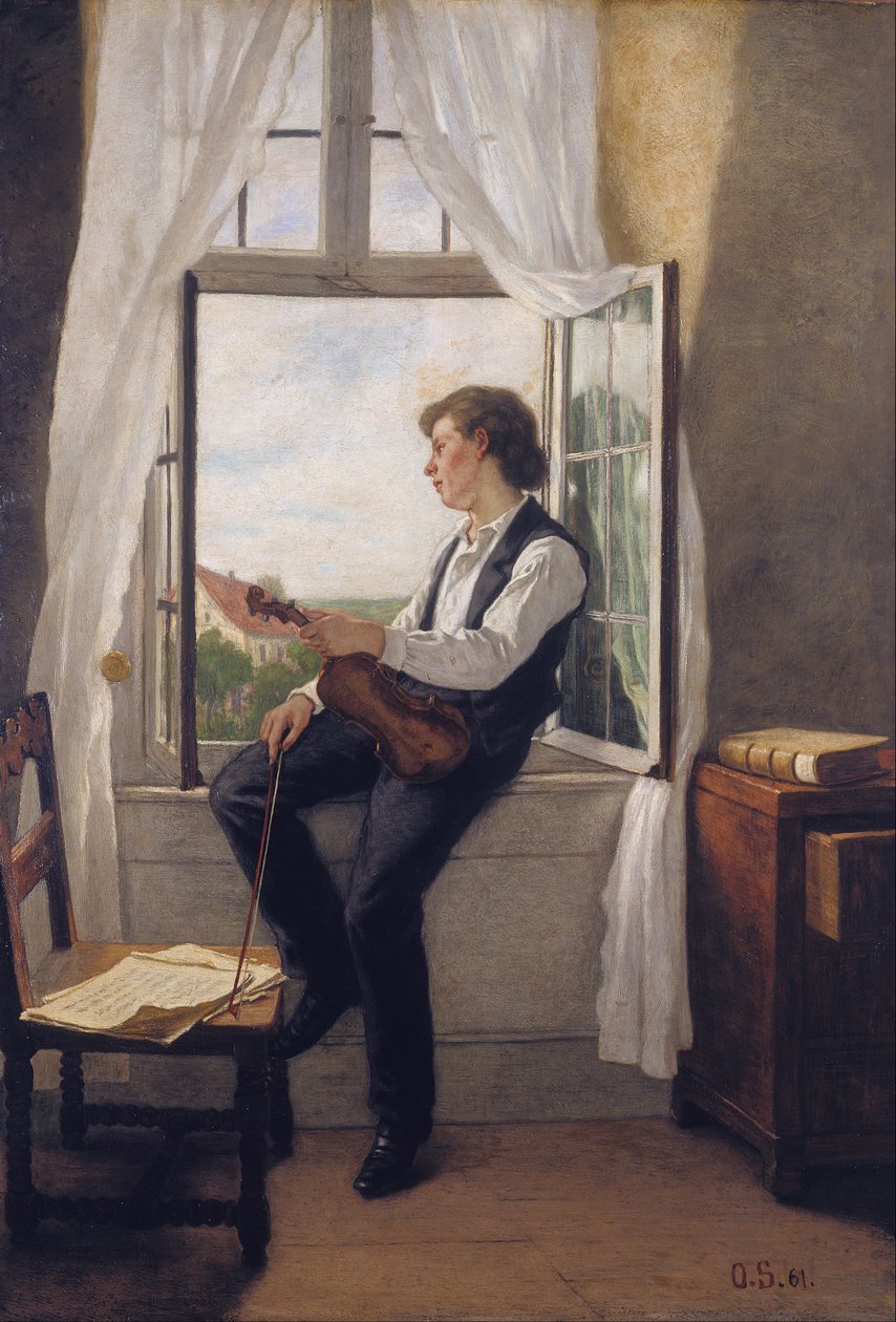 Fiolinisten ved vinduet av Franz Otto Scholderer