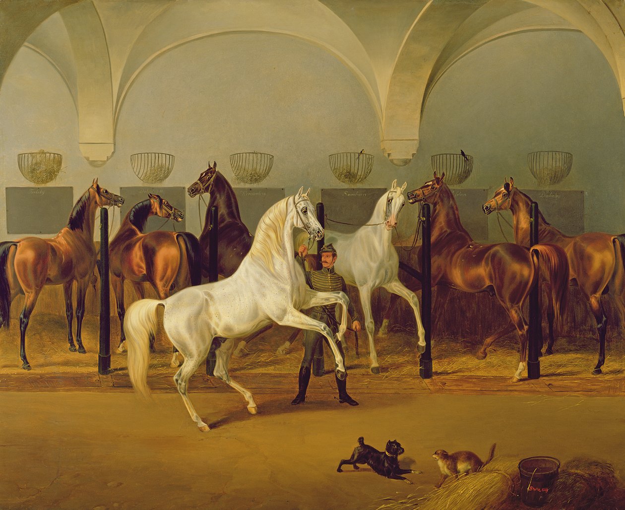 Stallen i Babolna, 1849 av Otto Stotz