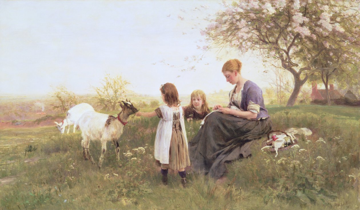 Mating av geitene, 1870 av Otto Weber