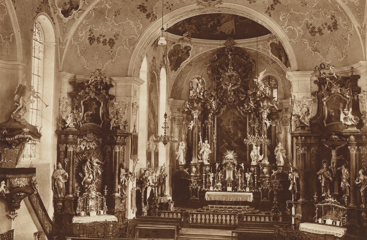 Sognekirke, Oberammergau, Kirkens indre av Otto Ballerstedt