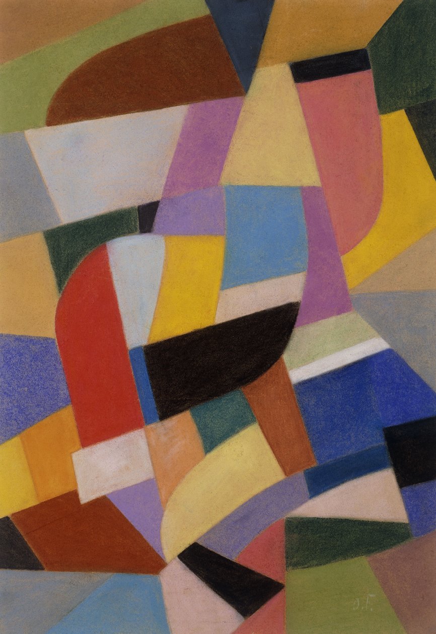 Sammensetning; Komposisjon, ca. 1935-1937 (pastell på papir) av Otto Freundlich