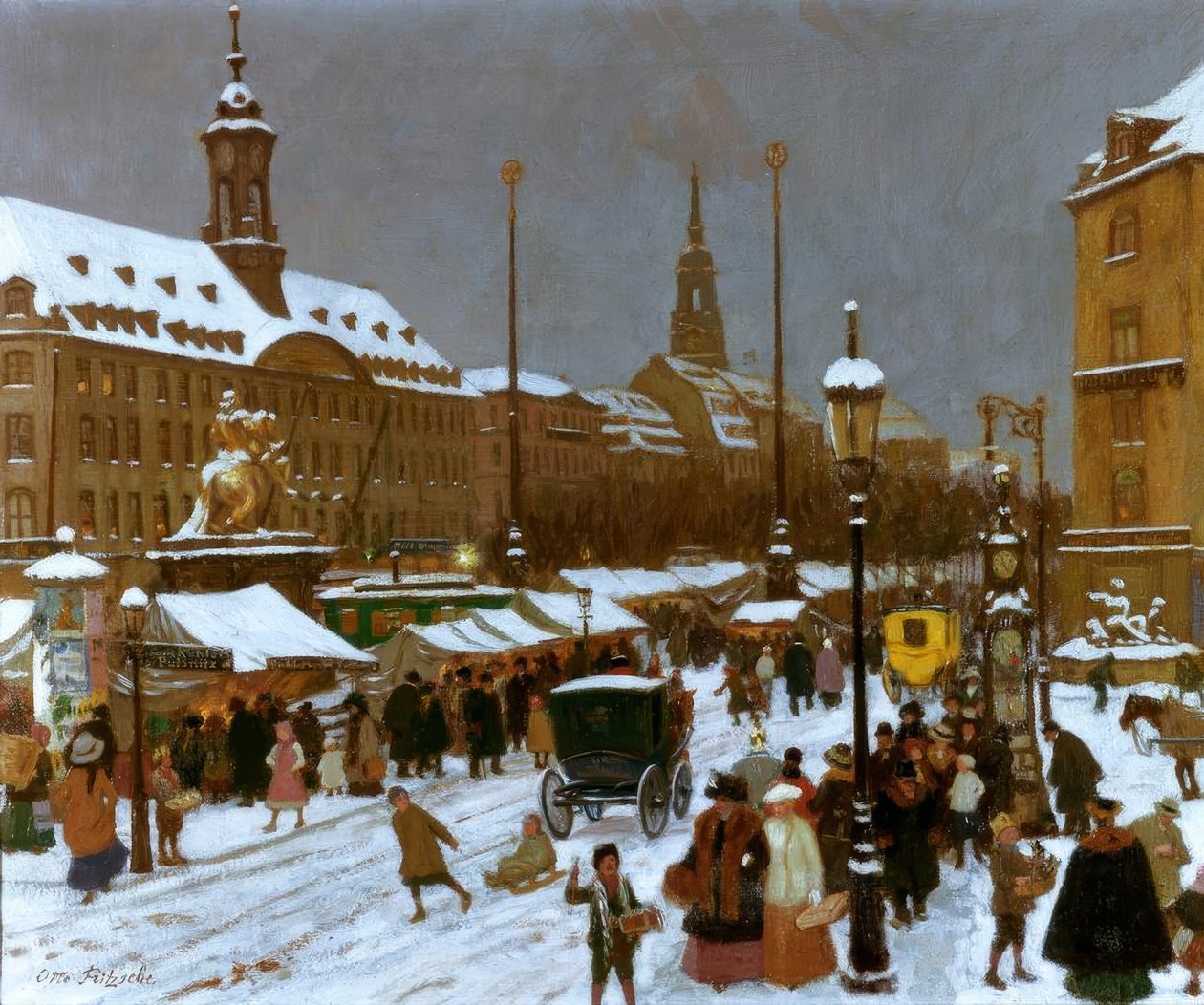 Striezelmarkt på Neustädter Markt av Otto Fritzsche