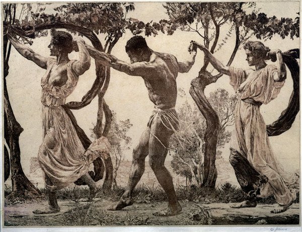 Dansen (etsing) av Otto Greiner