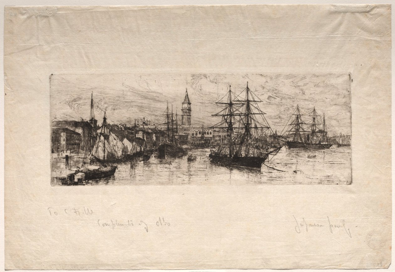 Shipping and the Ducal Palace, 1880. av Otto H. Bacher