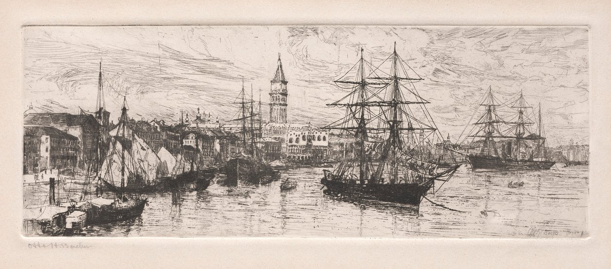Shipping and the Ducal Palace, 1888. av Otto H. Bacher