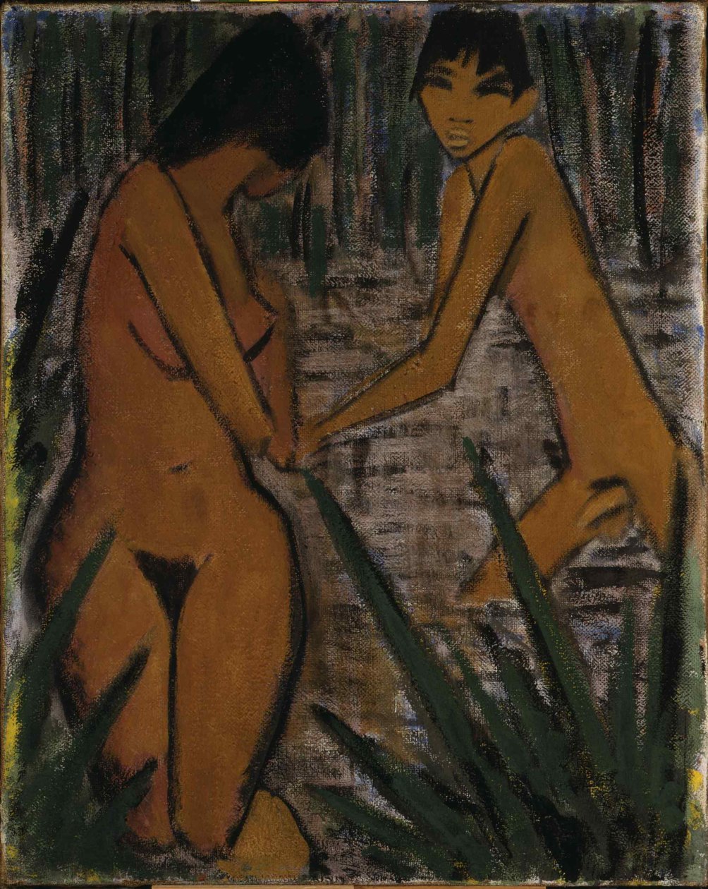 Badende, c. 1920. av Otto Mueller