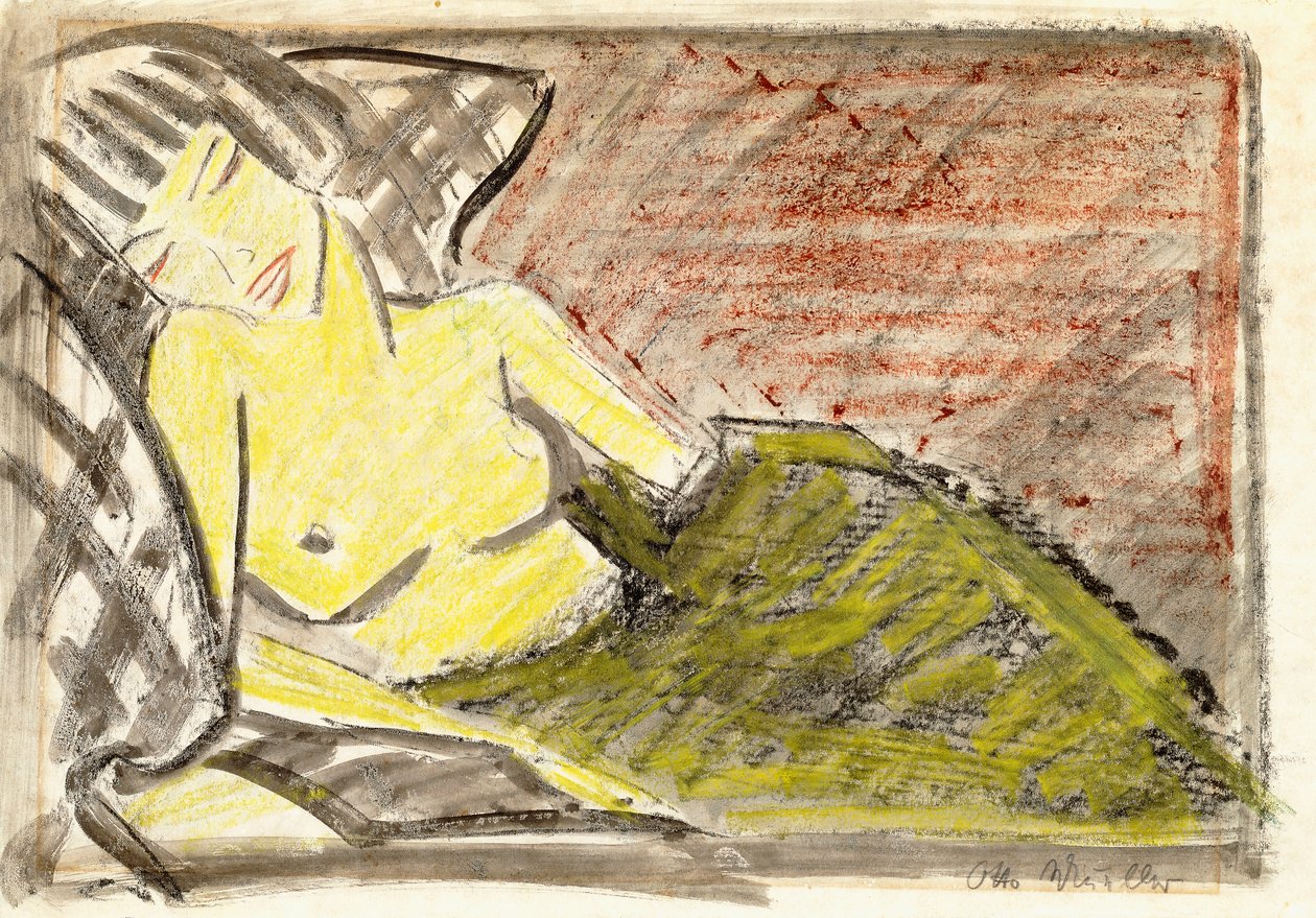 Liggende kvinne, ca. 1925 av Otto Mueller