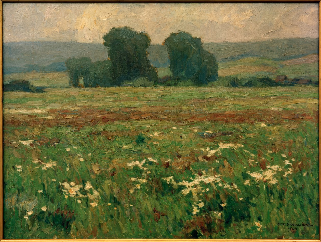 Popler i en blomstrende eng av Otto Ubbelohde