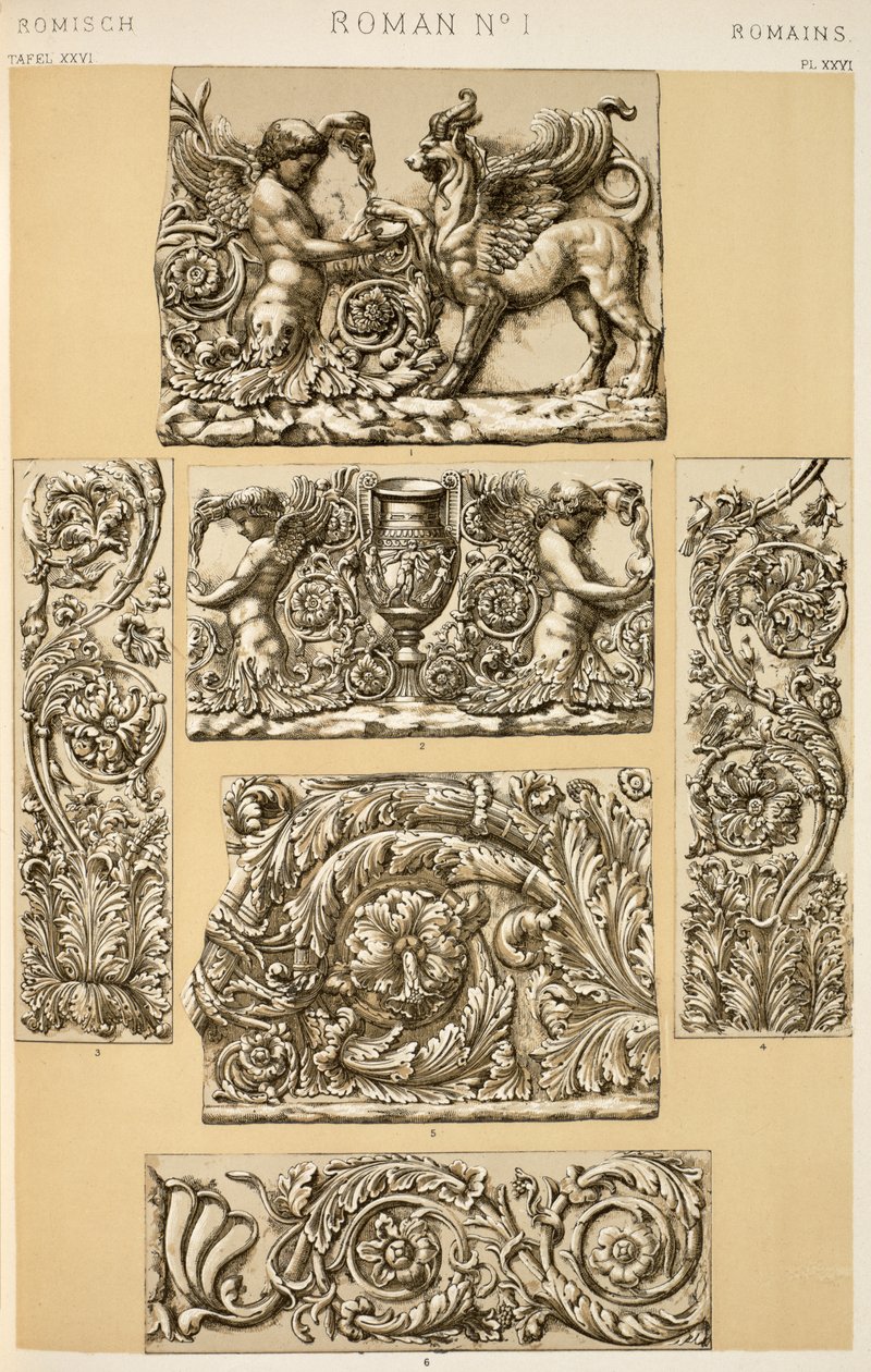 Roman Ornament fra Ch VI, Plate XXVI fra `Grammar of Ornament