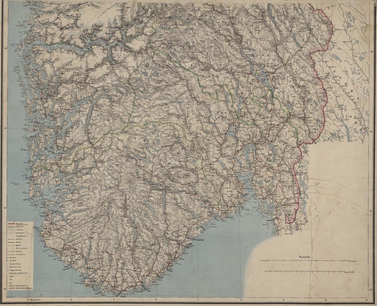 Veikart over Norge av P.A. Munch