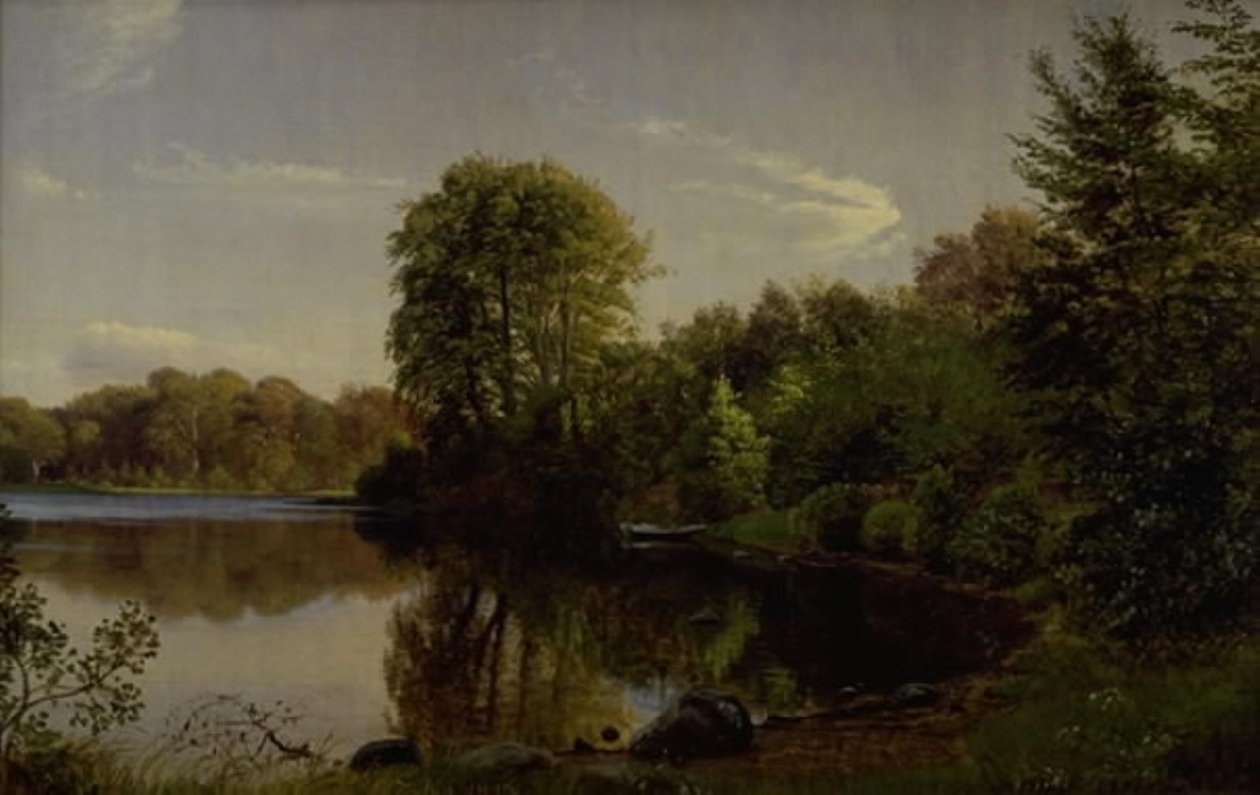 Kveld på Bondedammen i Hellebæk av P.C. Skovgaard
