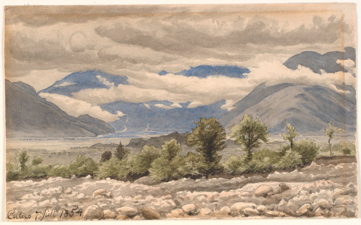 Italiensk fjellandskap i overskyet vær av P.C. Skovgaard
