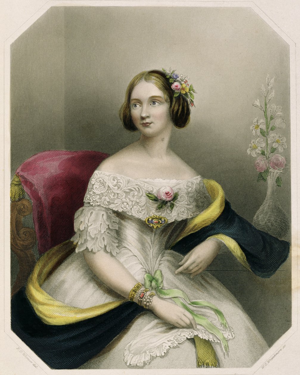 Jenny Lind (1820-70), gravert av W.C. Wrankmore av P.O. Wagner