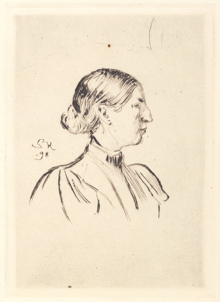 Portrett av Anna Ancher, profil av Peder Severin Krøyer