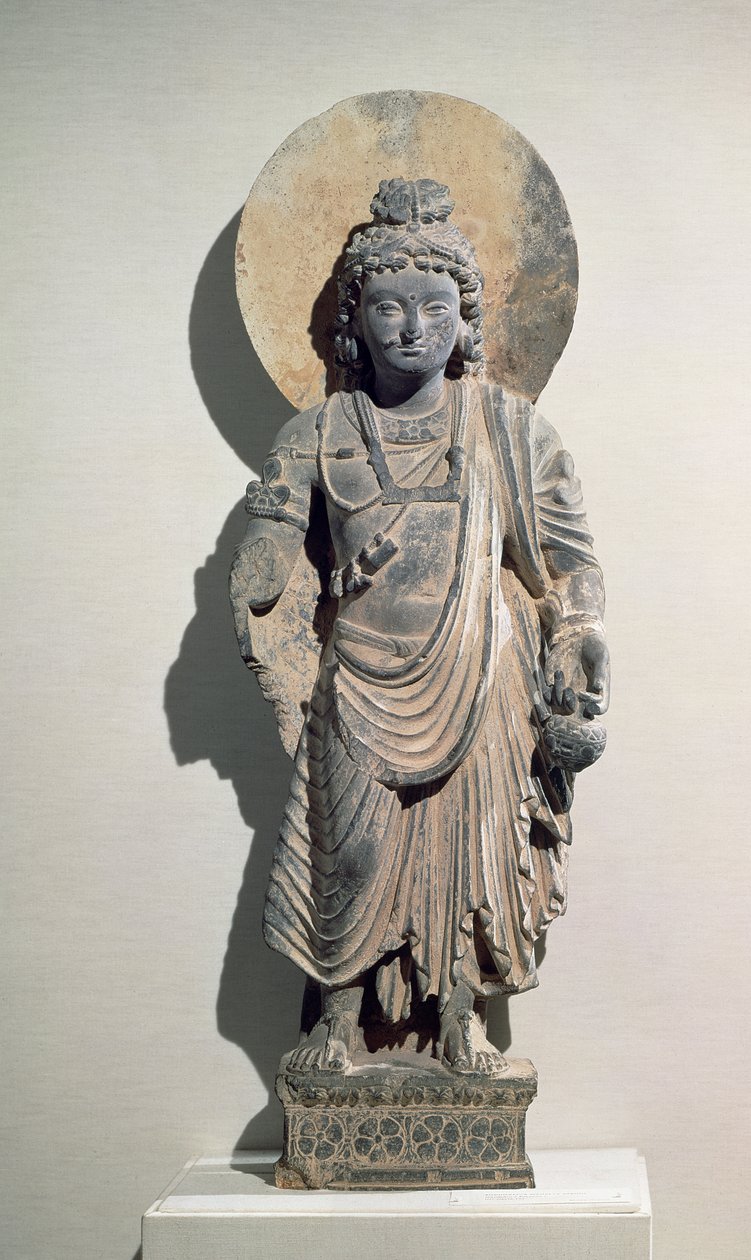 Stående Bodhisattva Maitreya, 3. århundre (skifer) av Pakistani School