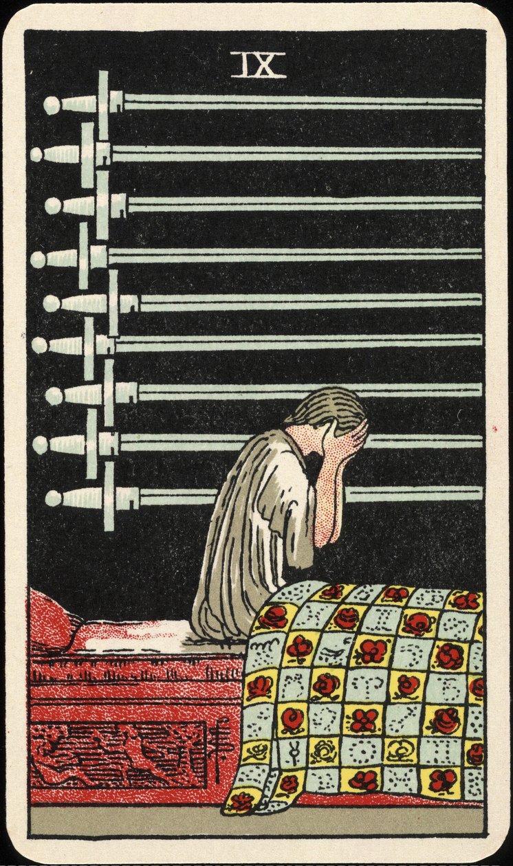 Nine of Swords, Tarot Card, c 1937 av Pamela Colman Smith