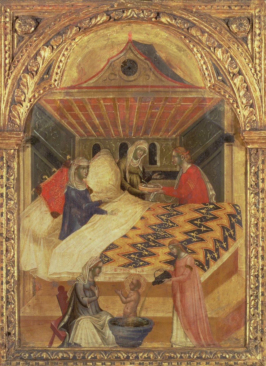 The Birth of St. Nicholas, ca. 1345 (tempera på panel) av Paolo Veneziano