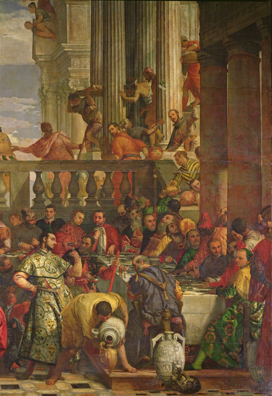 Bryllupsfesten i Kana, detalj på høyre side, ca. 1562 av Paolo Veronese