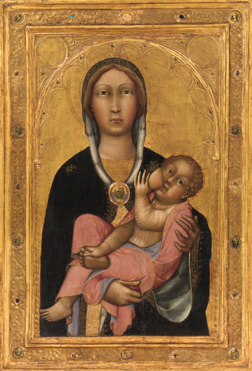 Madonna og barn, ca. 1370 (tempera på tre, gullslipt) av Paolo di Giovanni Fei