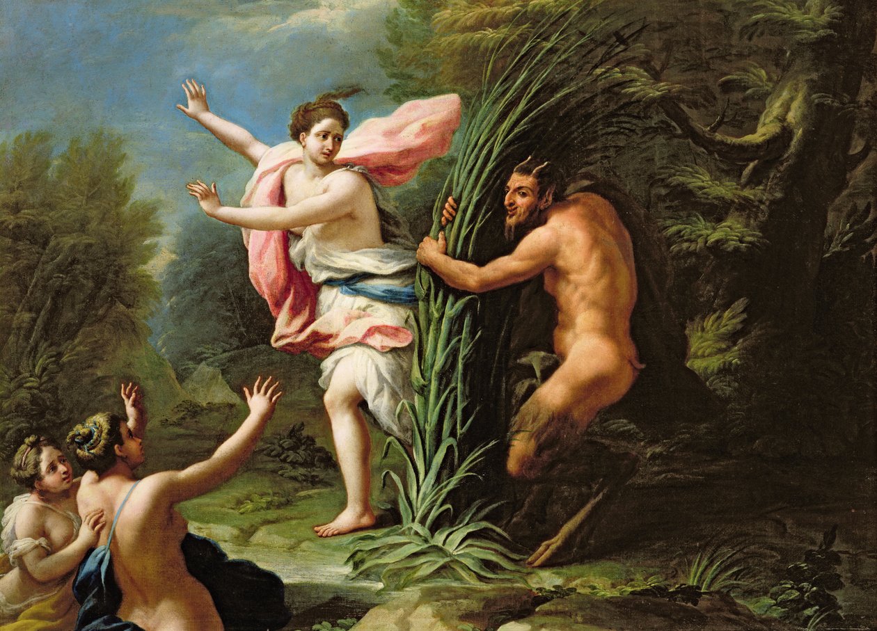 Pan og Syrinx (olje) av Paolo di Matteis