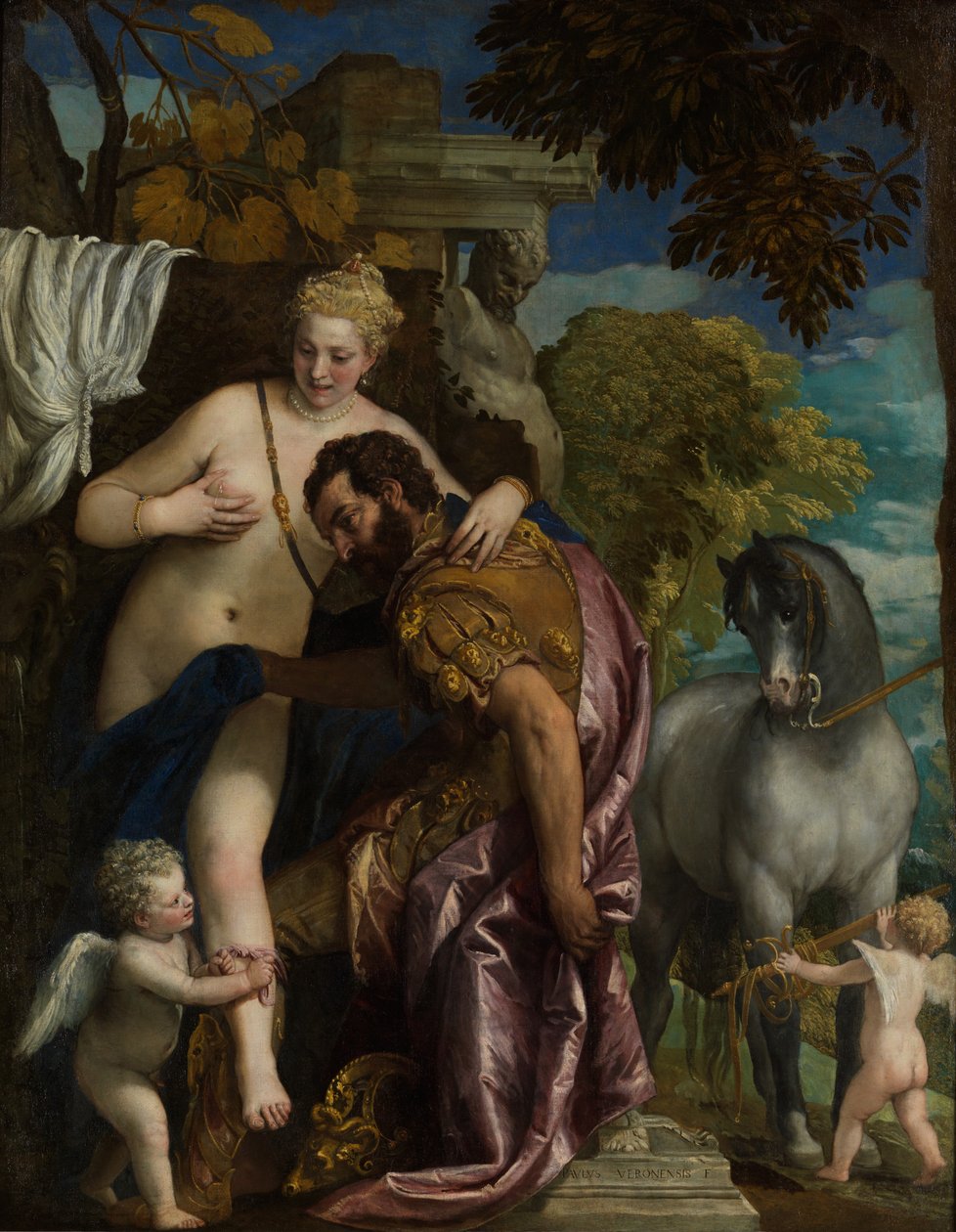 Mars and Venus United by Love, 1570-tallet. av Paolo Veronese