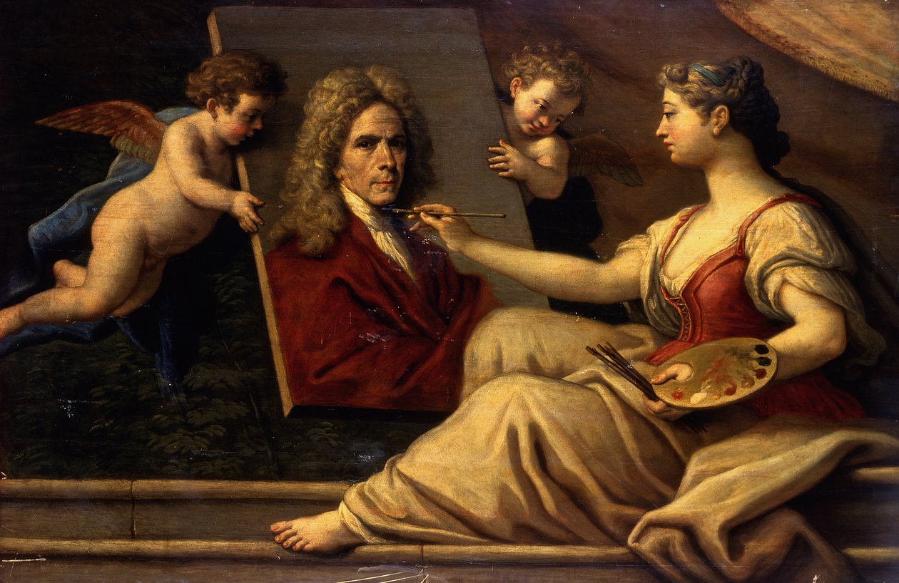 En allegori over kunst av Paolo di Matteis