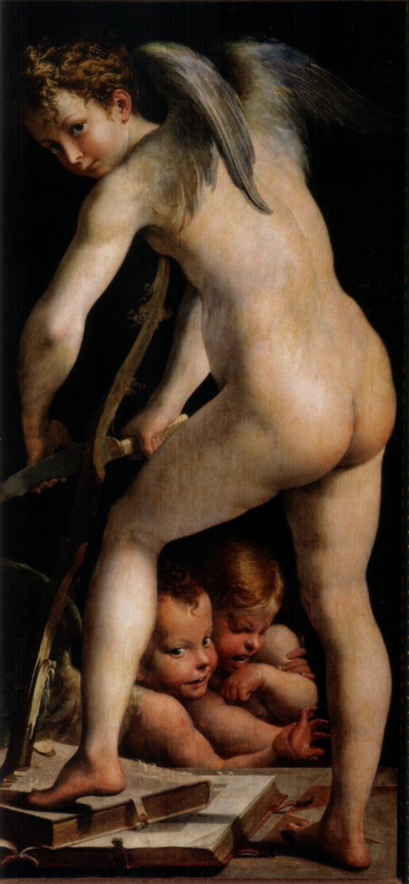 Amor som gjør baugen av Parmigianino