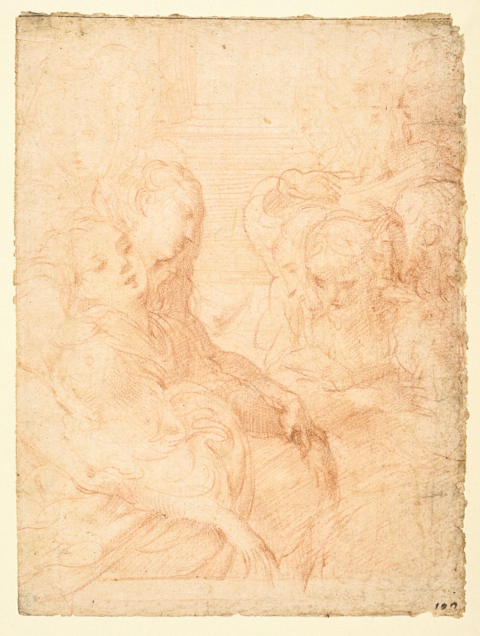 Gruppe kvinner (rekto) av Parmigianino