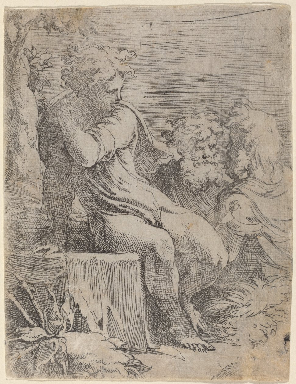 Gutten og to gamle menn av Parmigianino