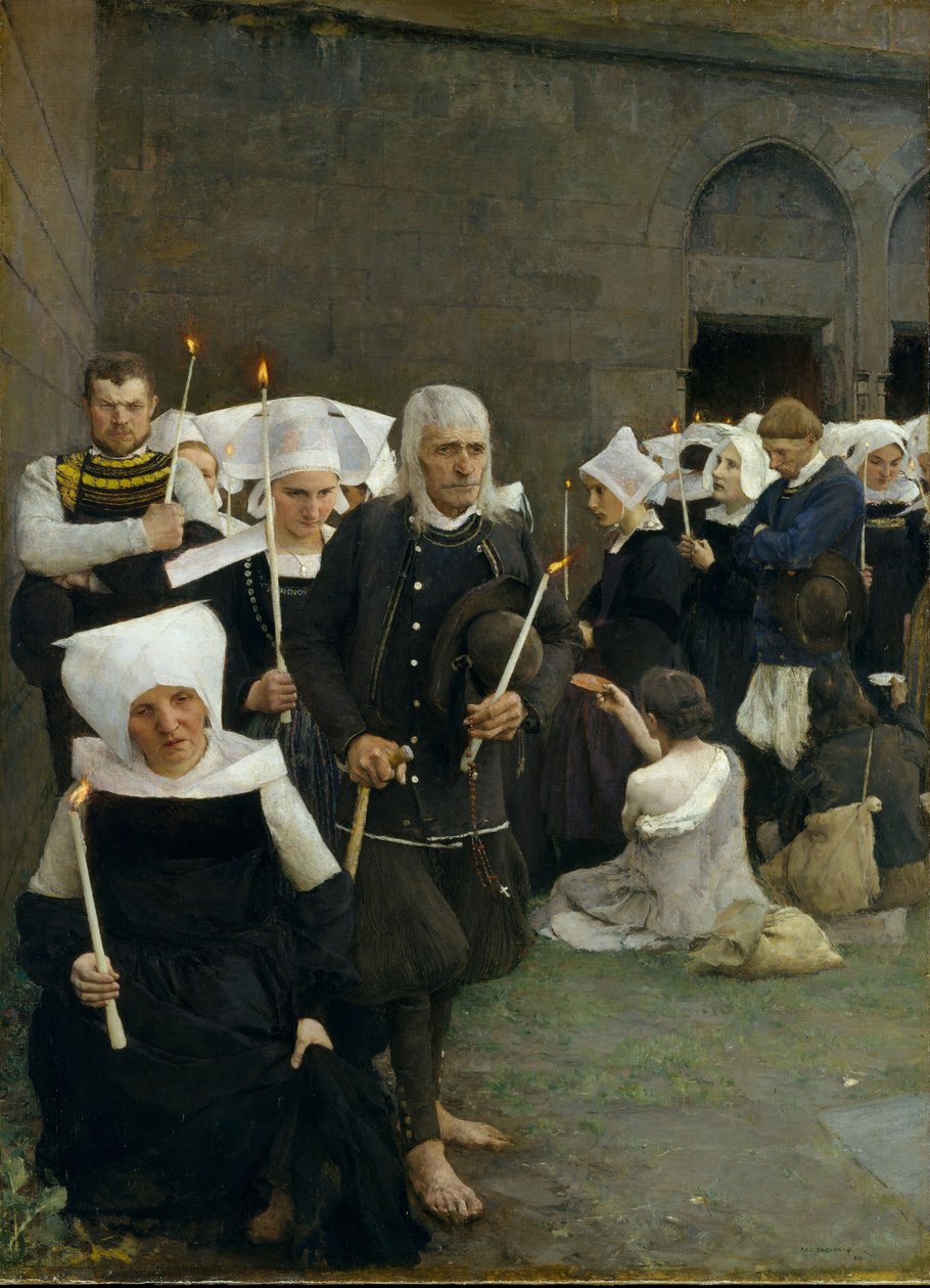 Benådningen i Bretagne, 1886 av Pascal Adolphe Jean Dagnan Bouveret
