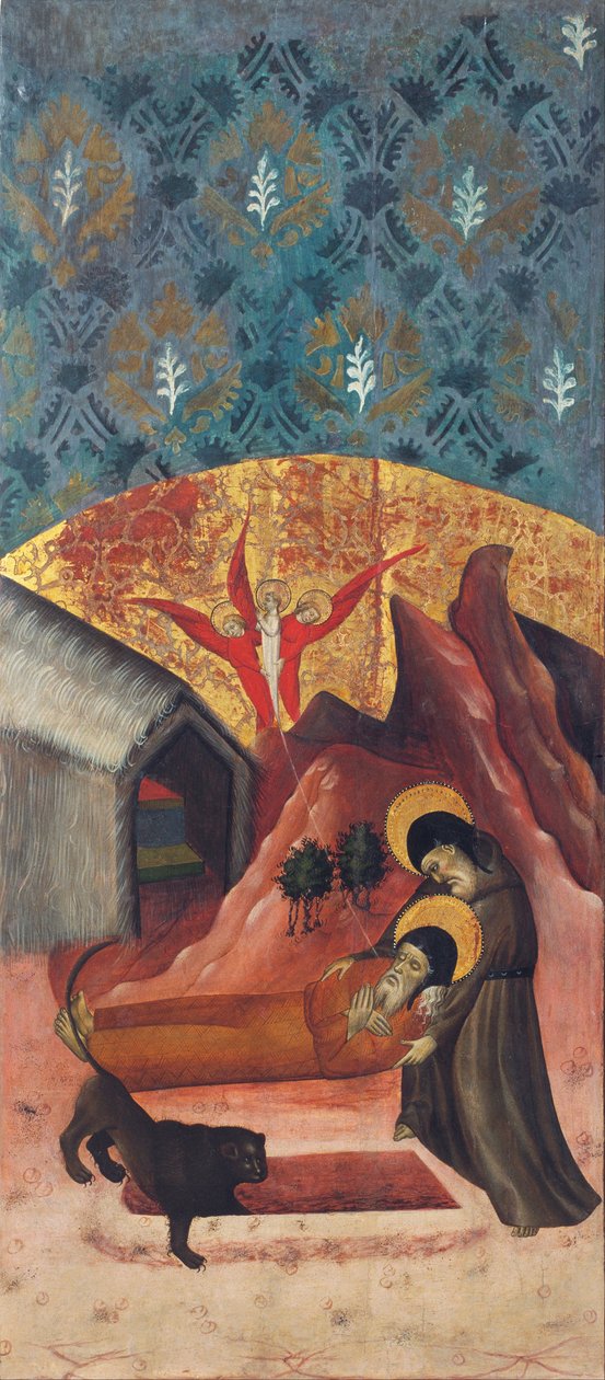 Den hellige Anthony abbeden begraver Saint Paul the Hermit av Pasqual Ortoneda
