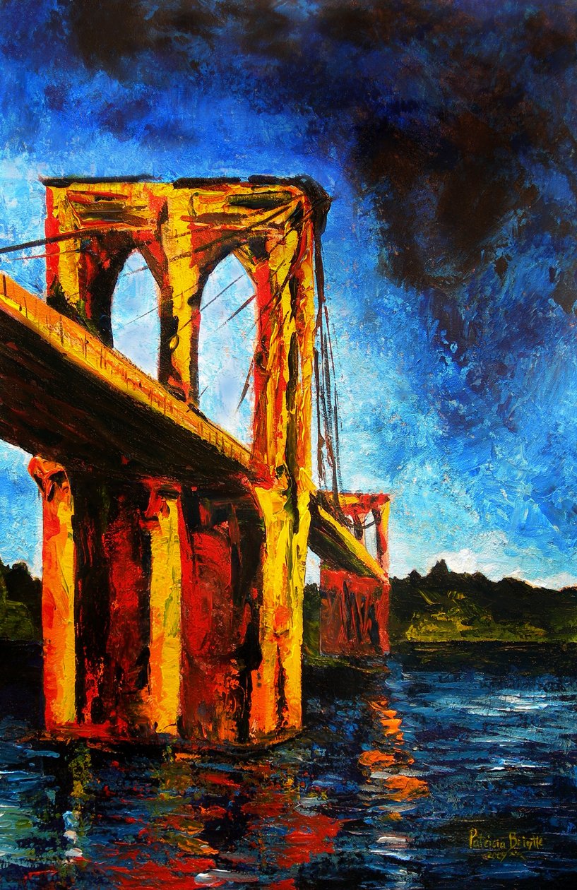 Brooklyn Bridge to Utopia, 2009 (akryl på lerret) av Patricia Brintle