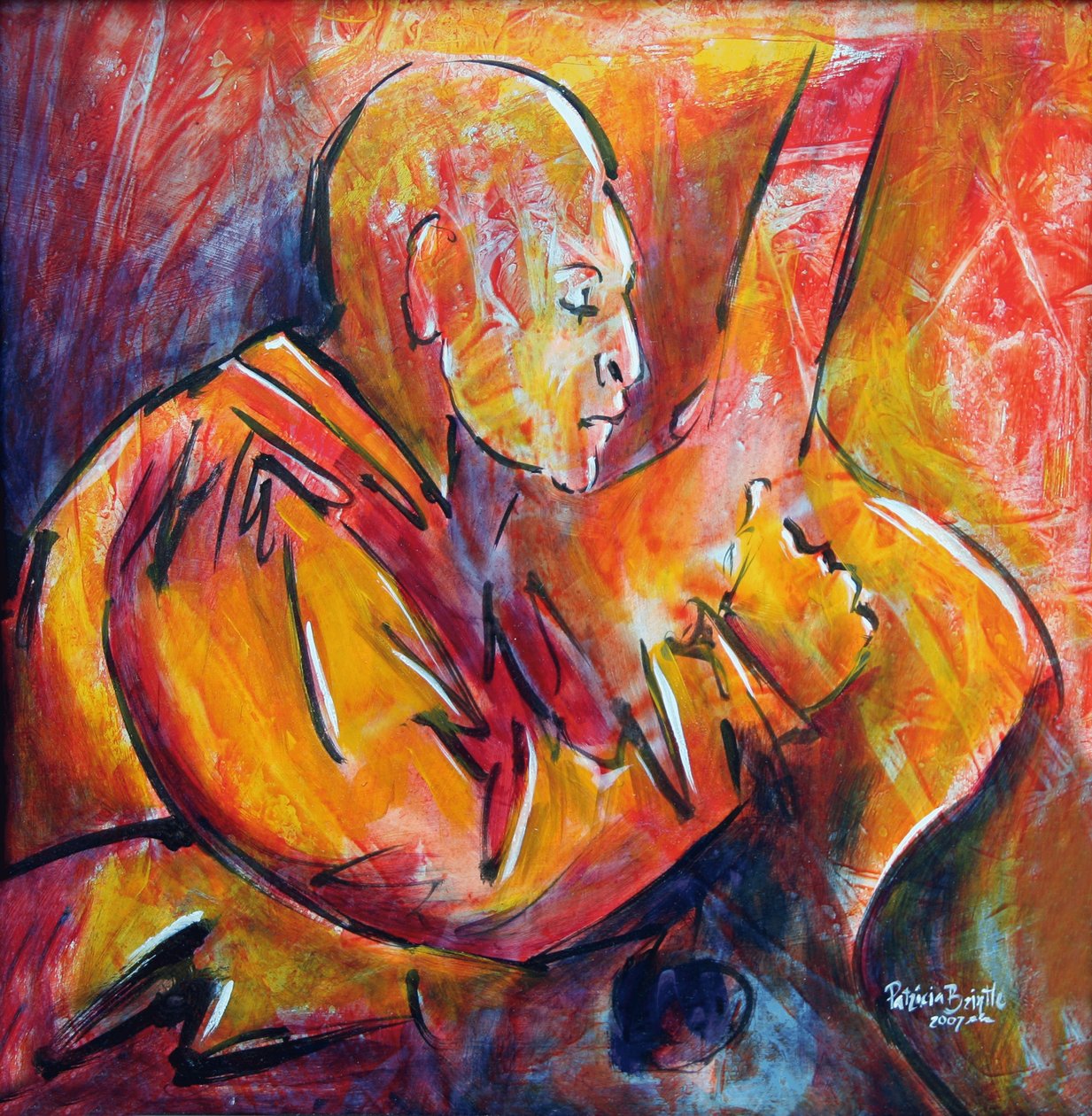 Jacinto, 2008 (akryl på masonitt) av Patricia Brintle