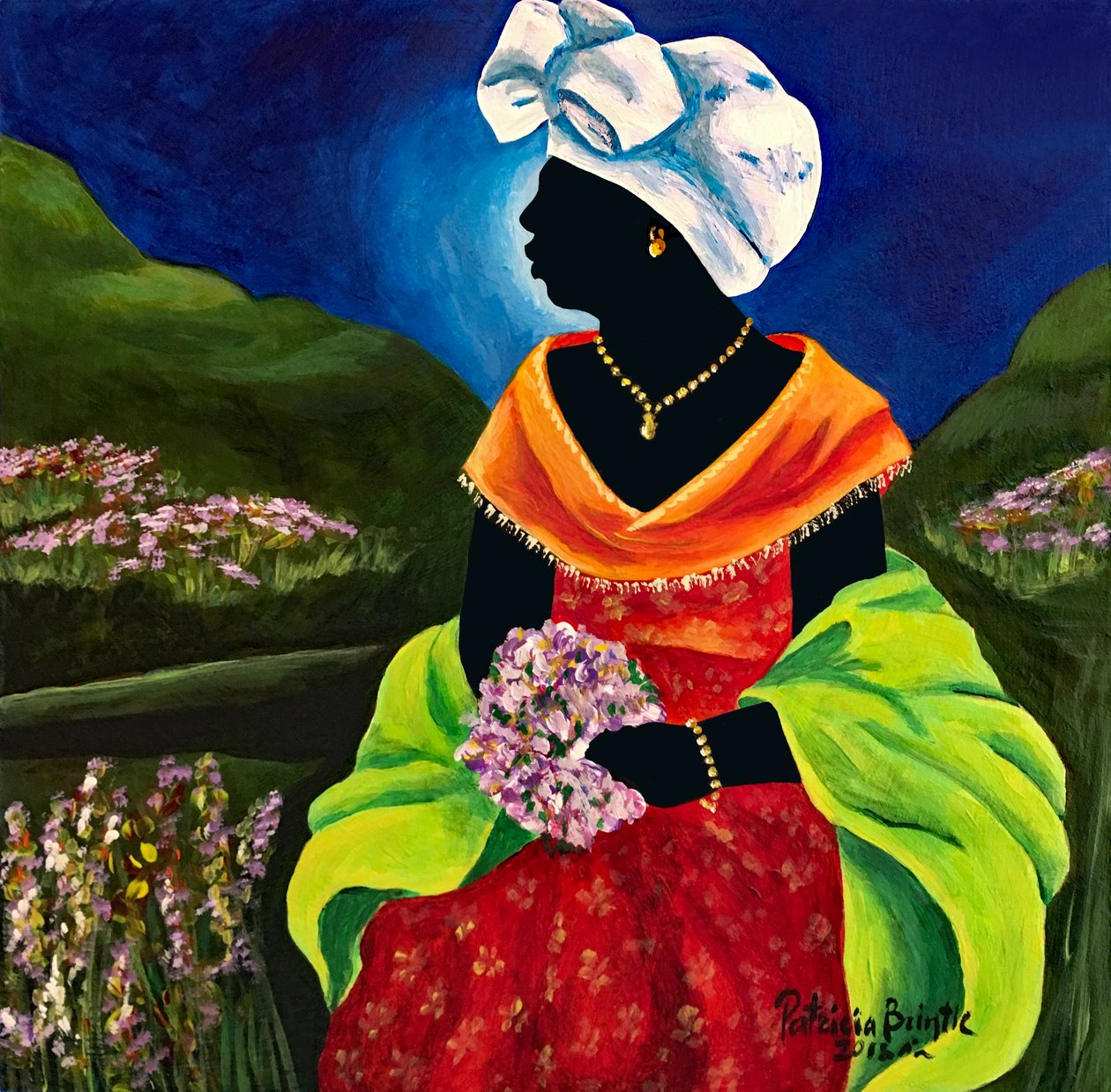 Lisabelle, 2018 (akryl på tre) av Patricia Brintle