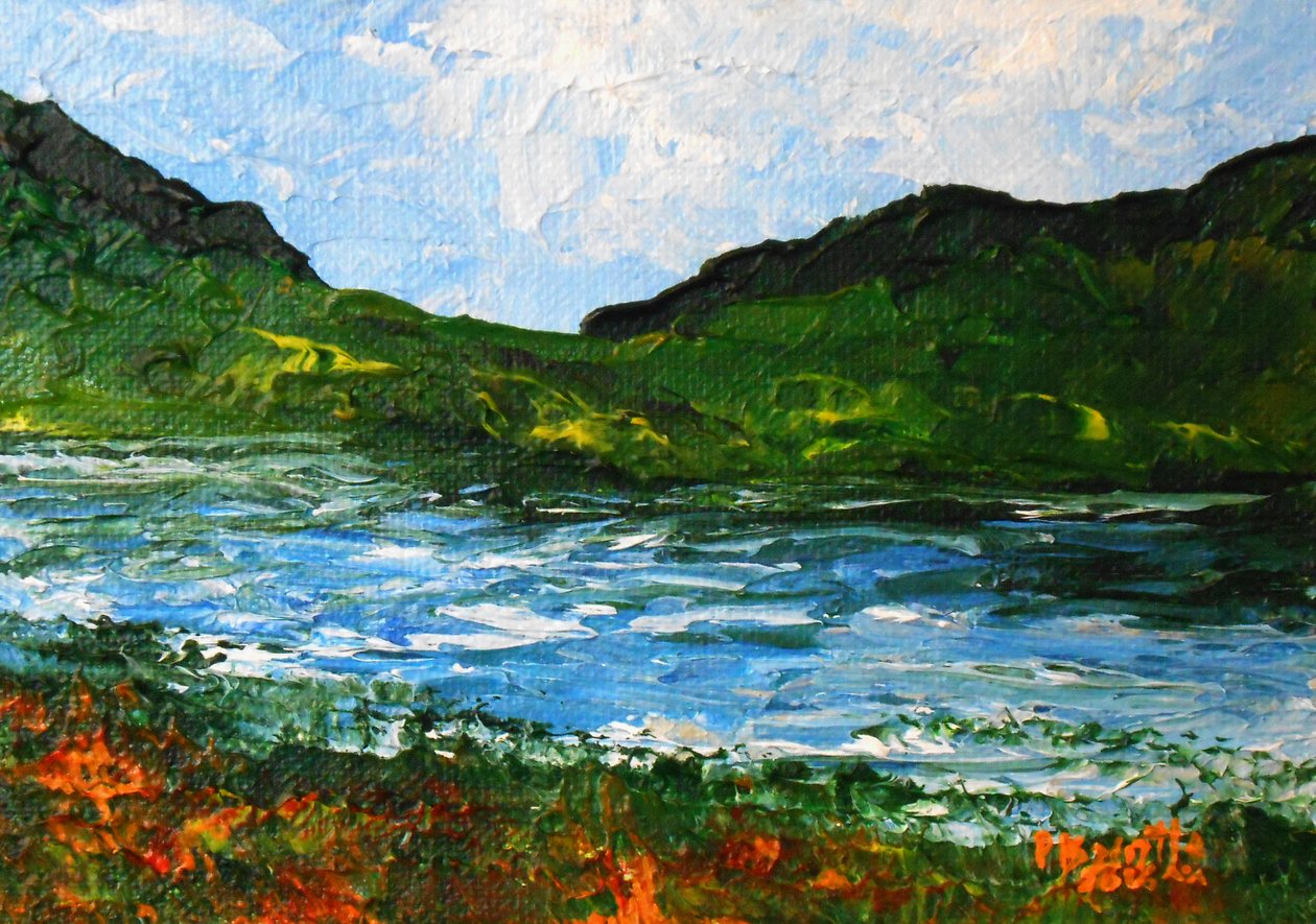 Limbe pastorale, 2016 (akryl på artistboard) av Patricia Brintle