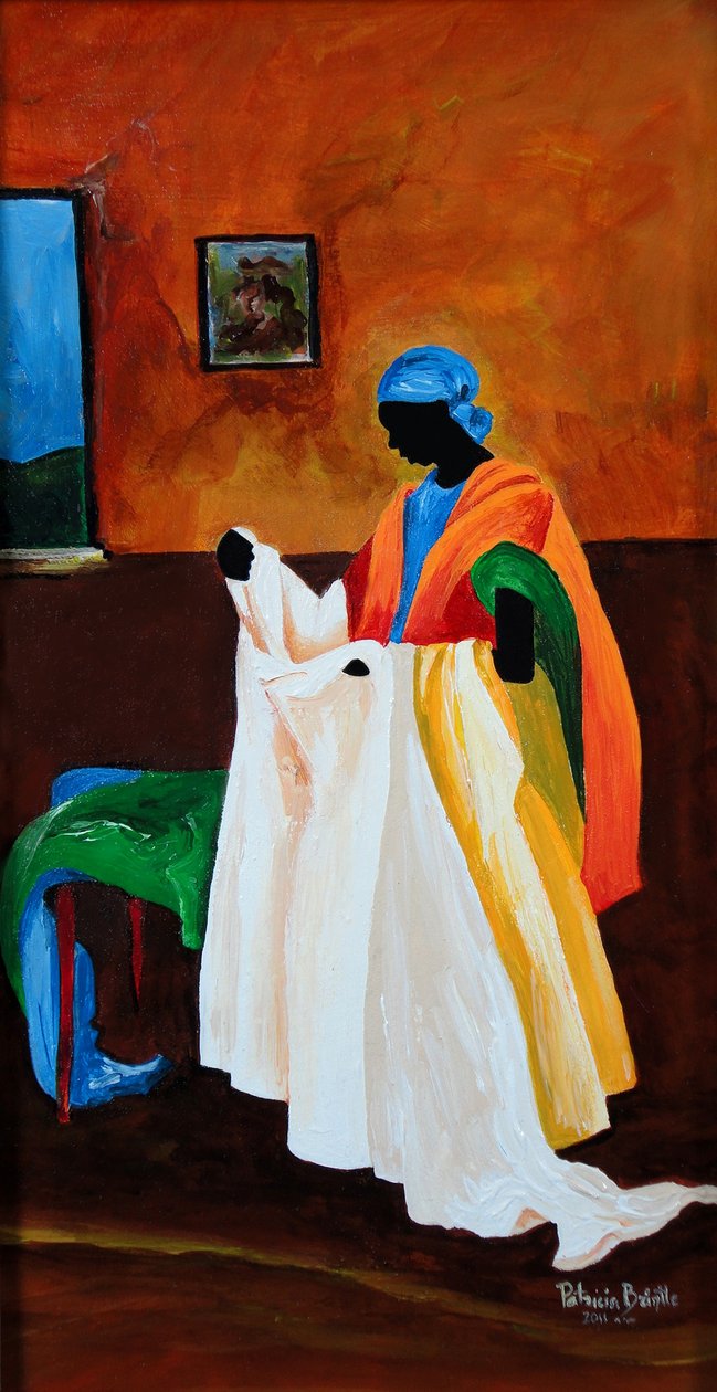 The Seamtress, 2011 (akryl på tre) av Patricia Brintle