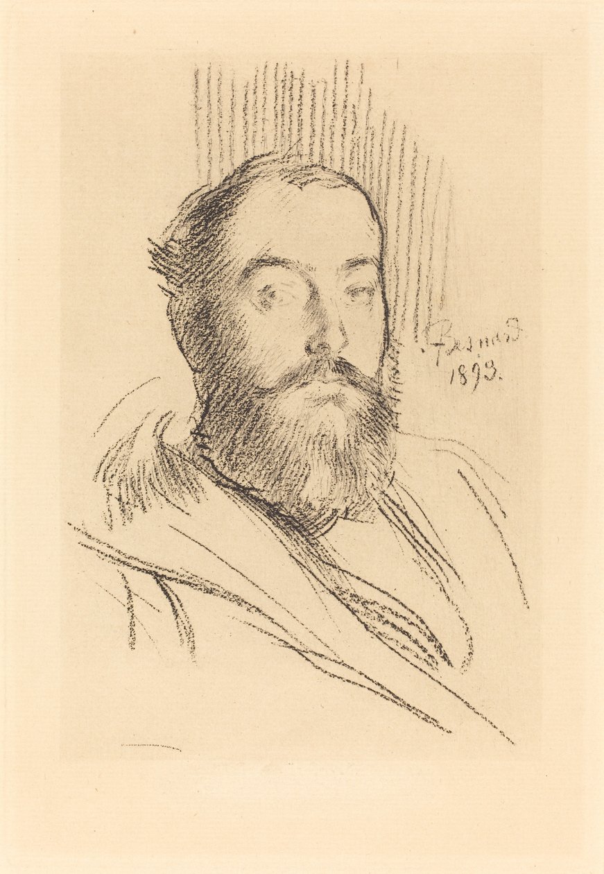 Selvportrett, 1893 (kollotype i svart på kremfarget papir) av Paul Albert Besnard