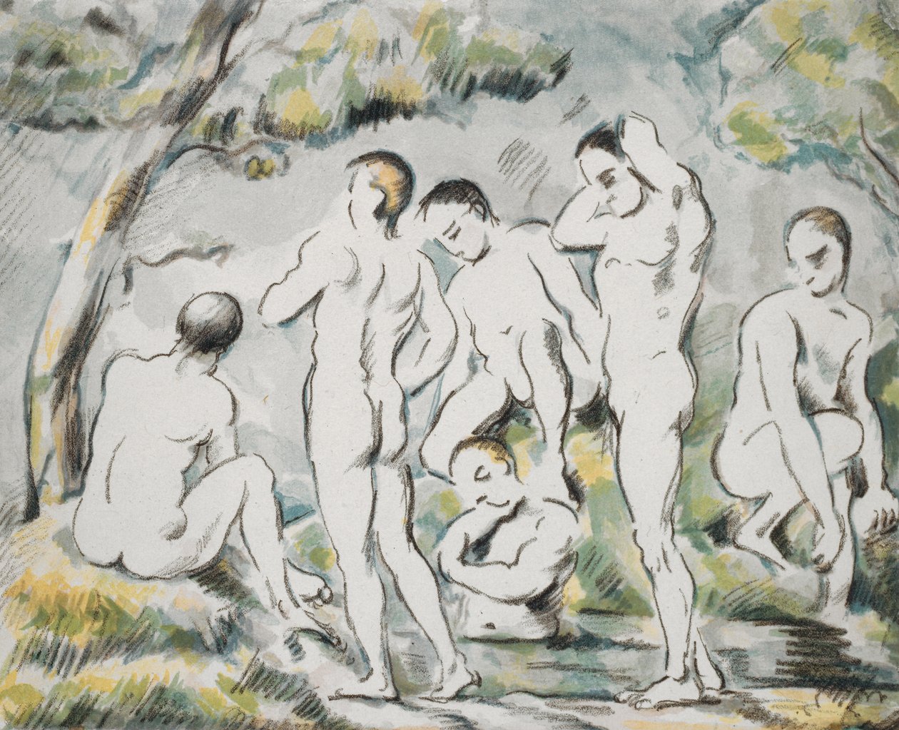 The Baders, Small Plate, 1896-97 av Paul Cézanne