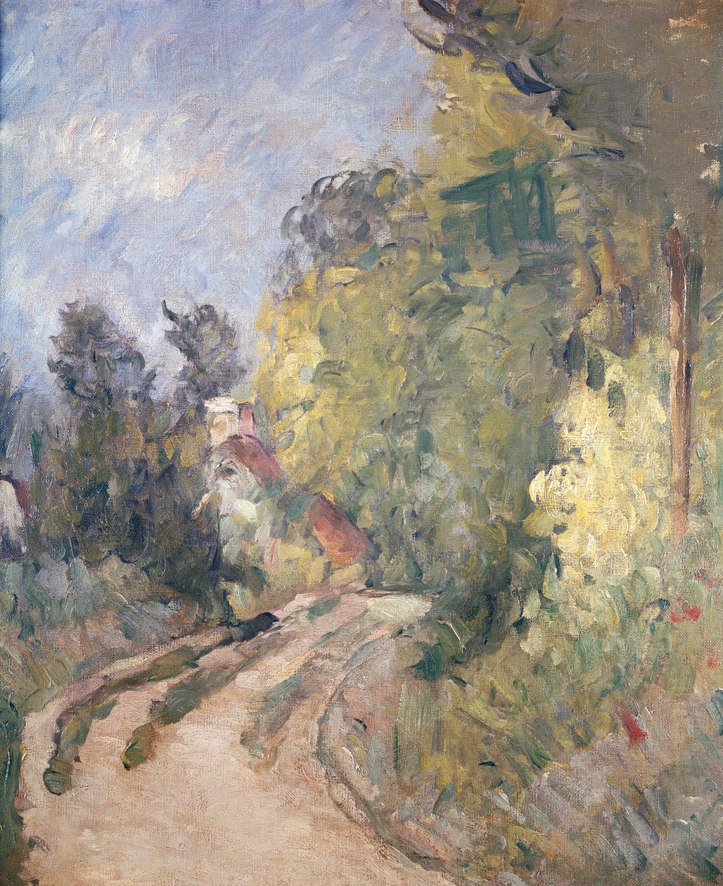 Road Turning under Trees, c.1873-75 av Paul Cézanne