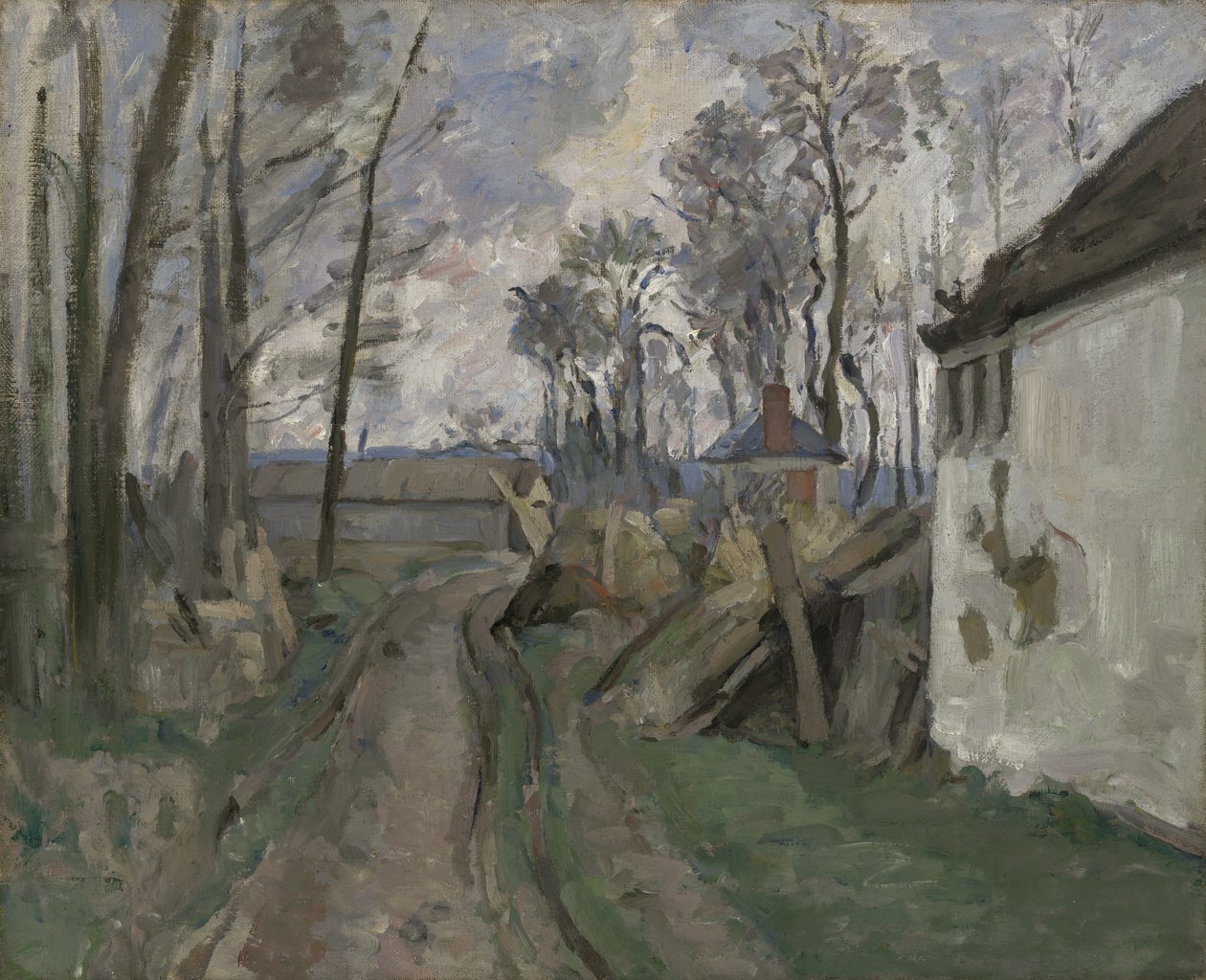 En landsbyvei nær Auvers, 1872-73 av Paul Cézanne