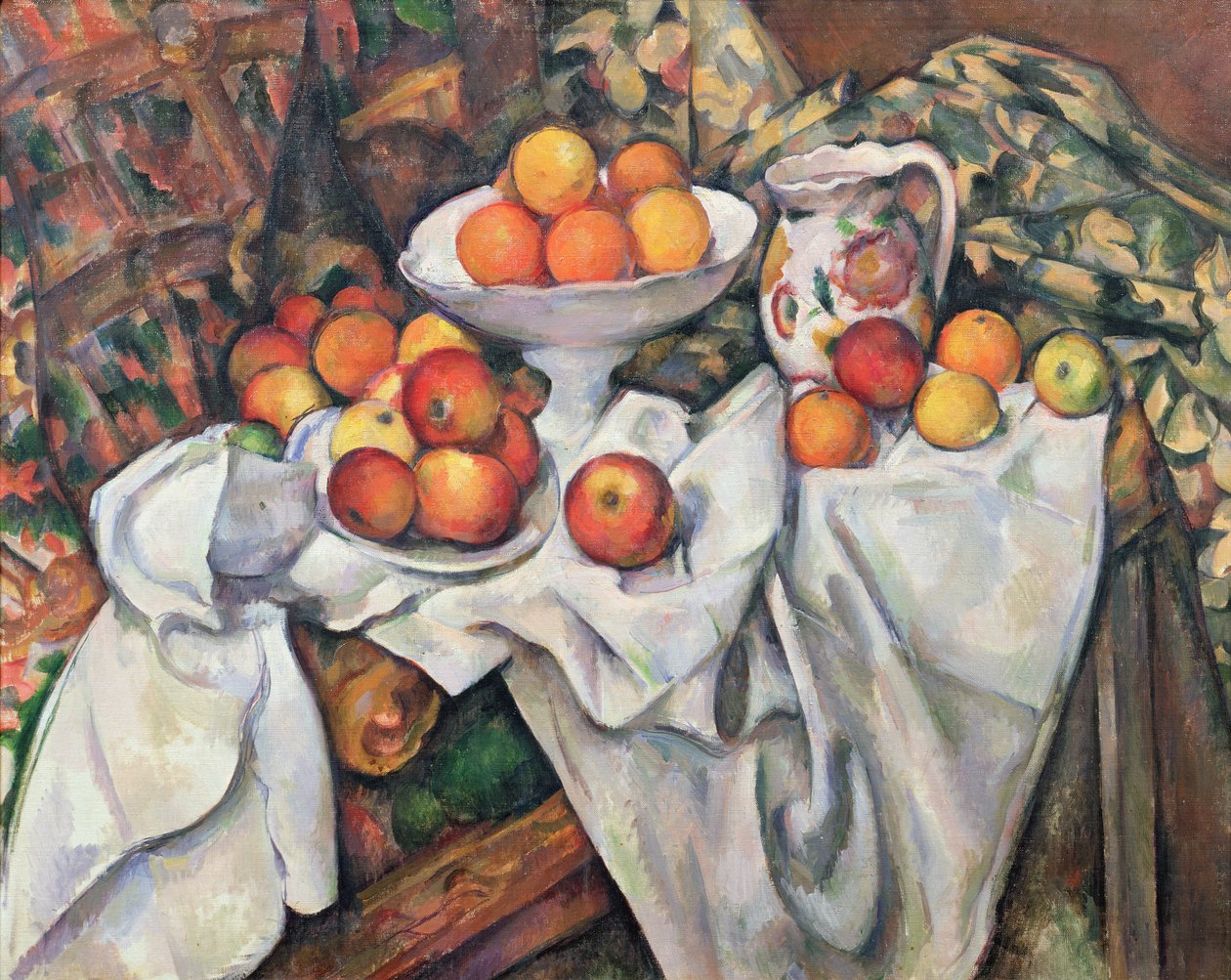 Epler og appelsiner, 1895-1900 av Paul Cézanne