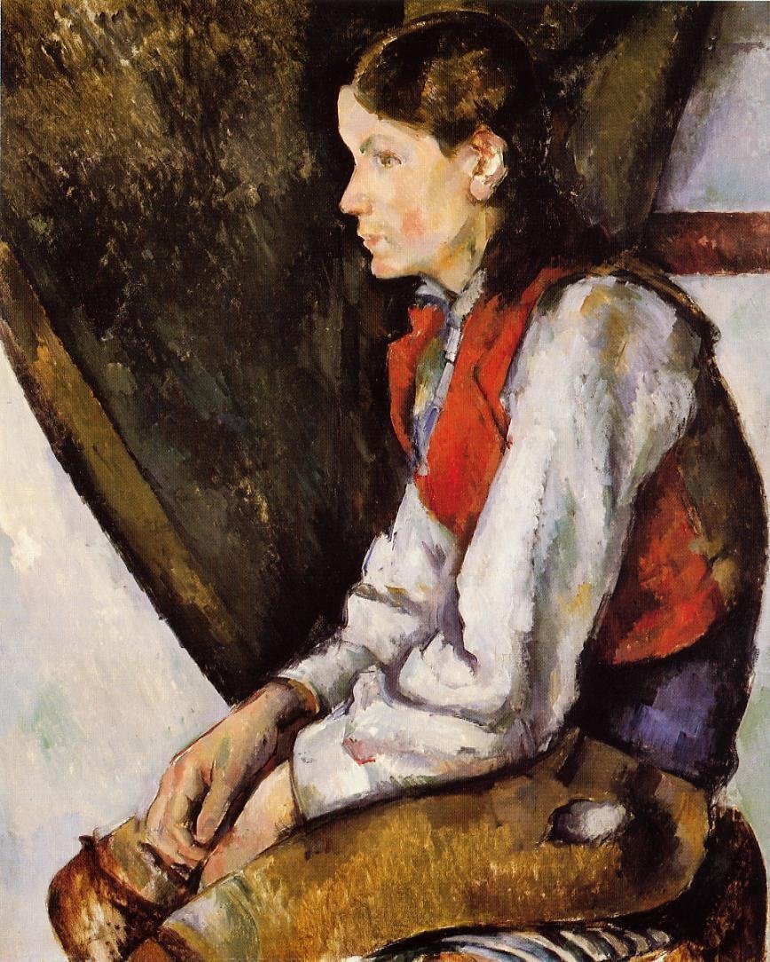 Gutt i rød vest av Paul Cézanne