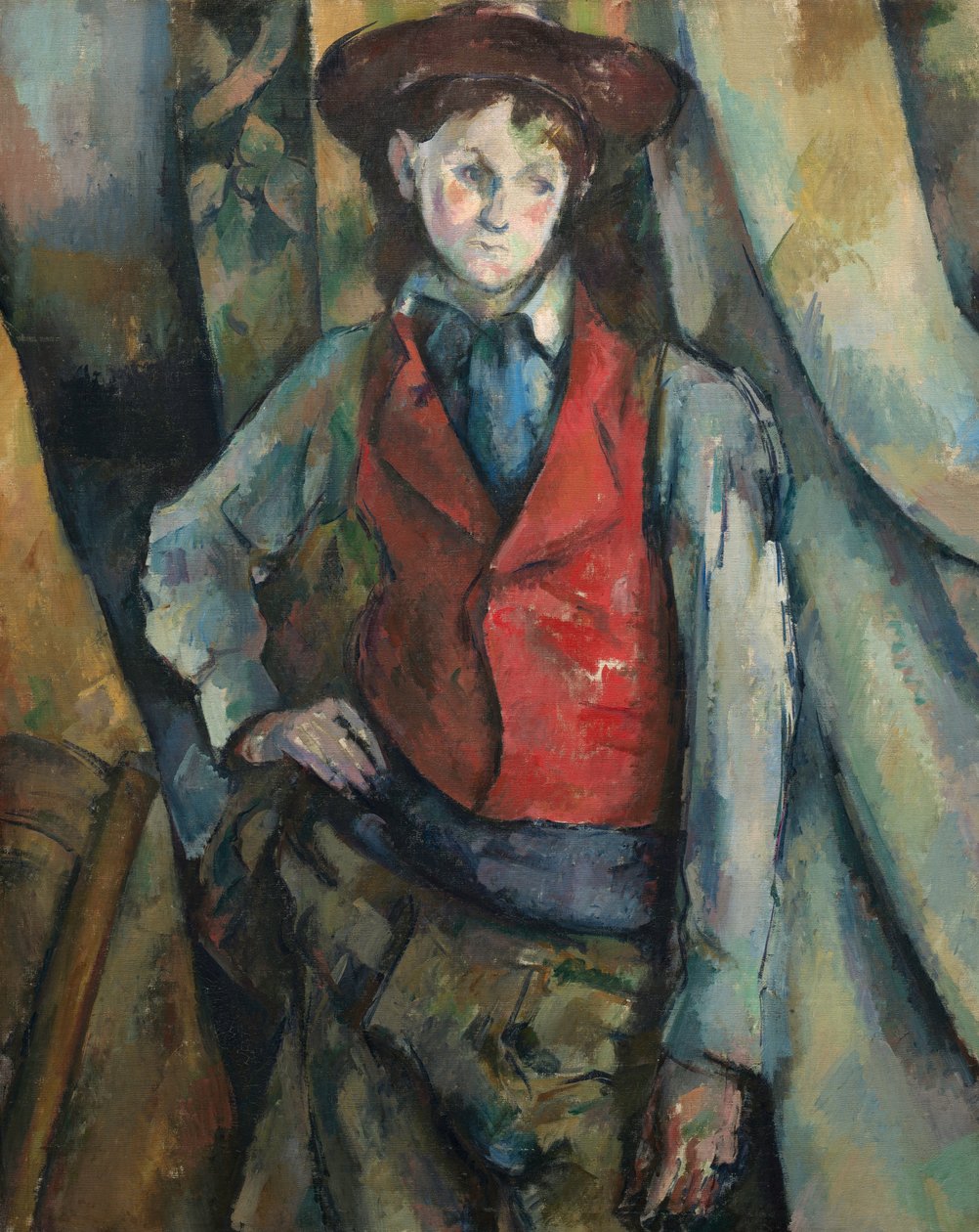 Gutt i rød vest av Paul Cézanne