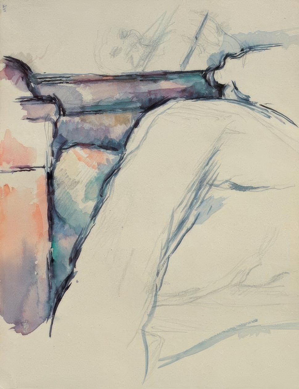 Detaljert studie av en uoppredd seng av Paul Cézanne