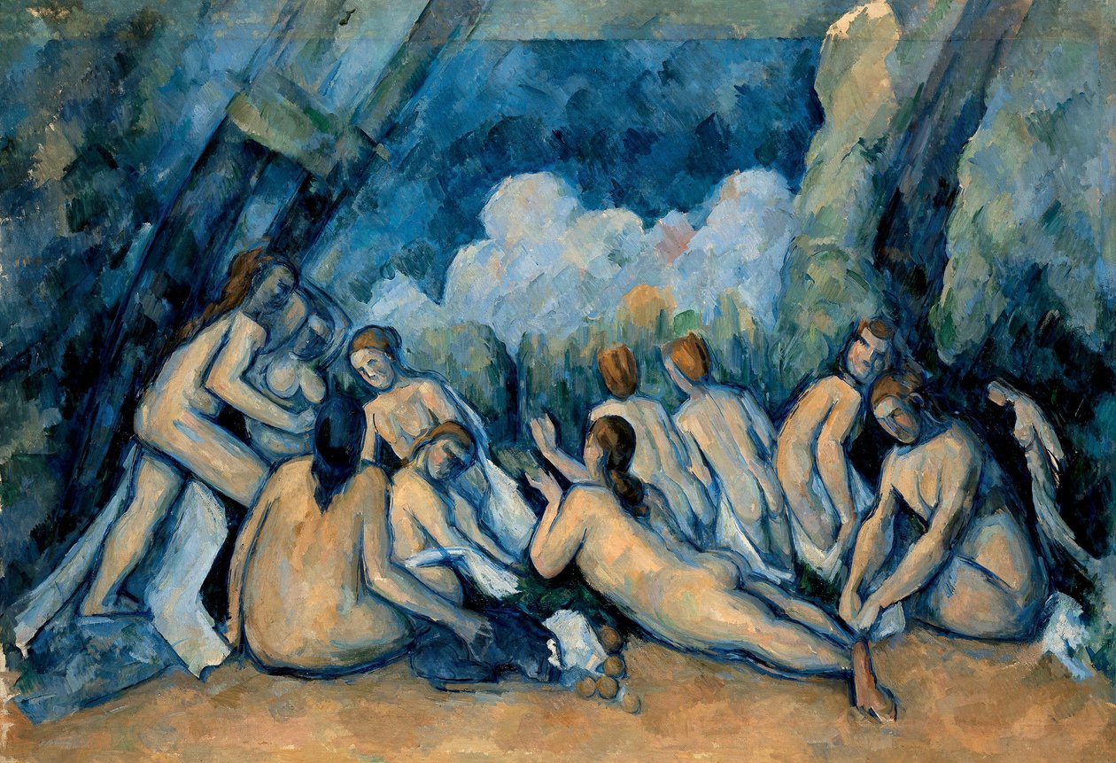 De store badegjestene av Paul Cézanne