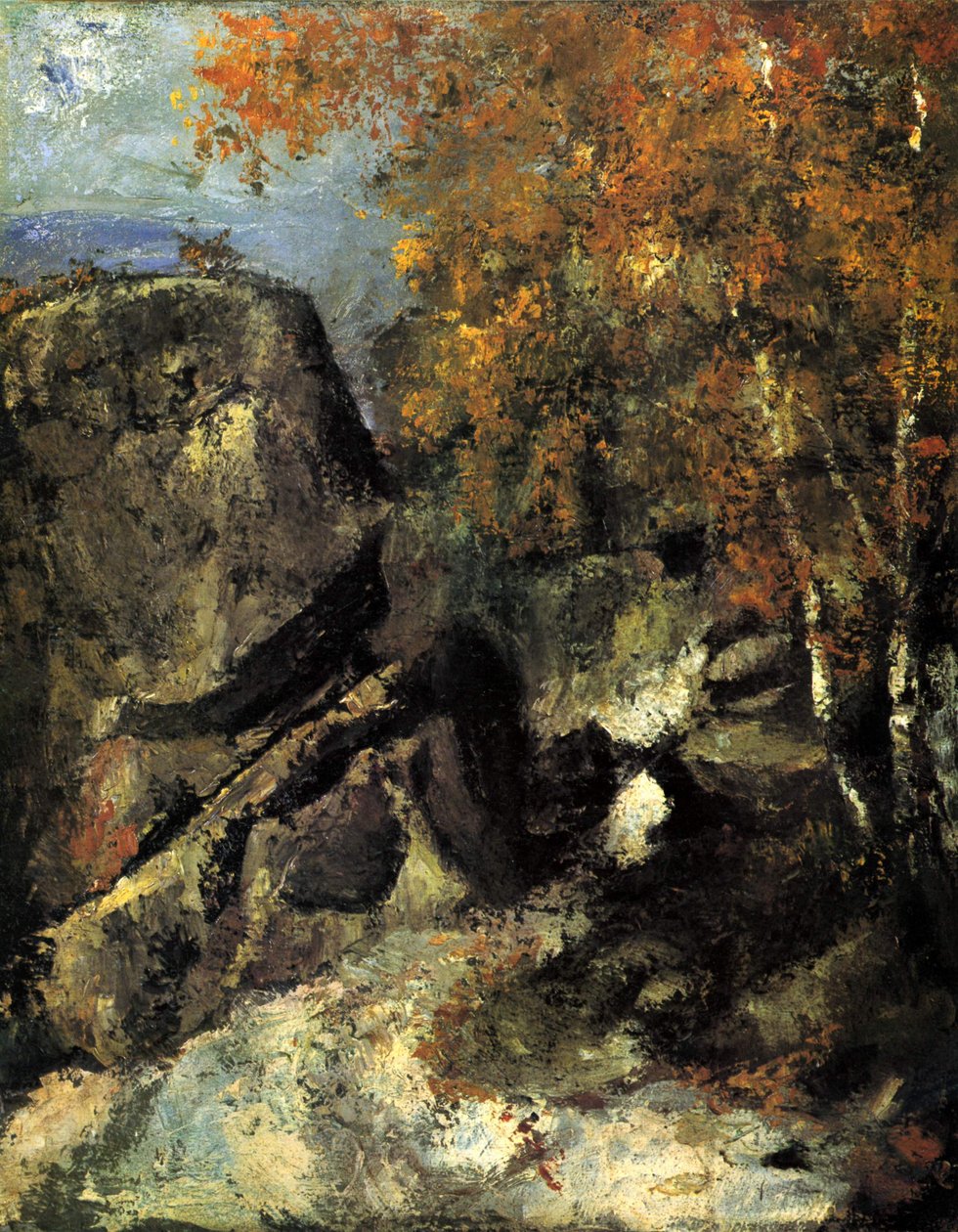 Bergarter i Fontainebleau -skogen av Paul Cézanne