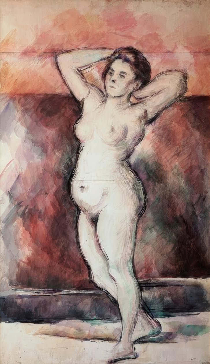 Naken kvinne står av Paul Cézanne