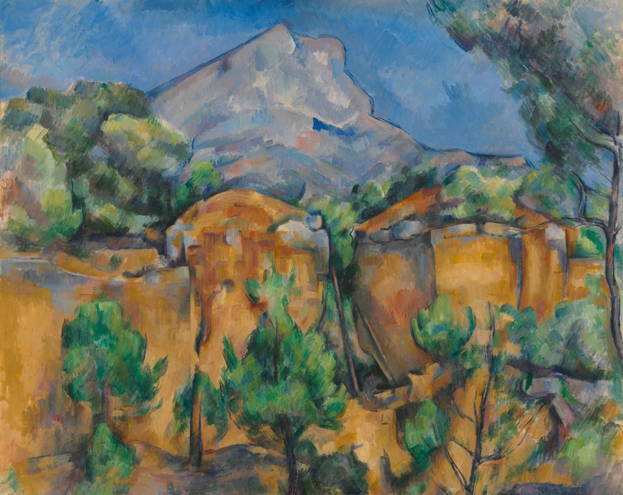 Sainte-Victoire-fjellet sett fra Bibémus-steinbruddet av Paul Cézanne