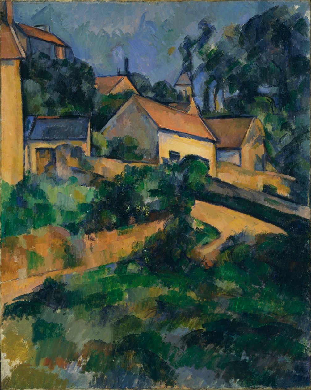 Den roterende veien i Montgeroult av Paul Cézanne